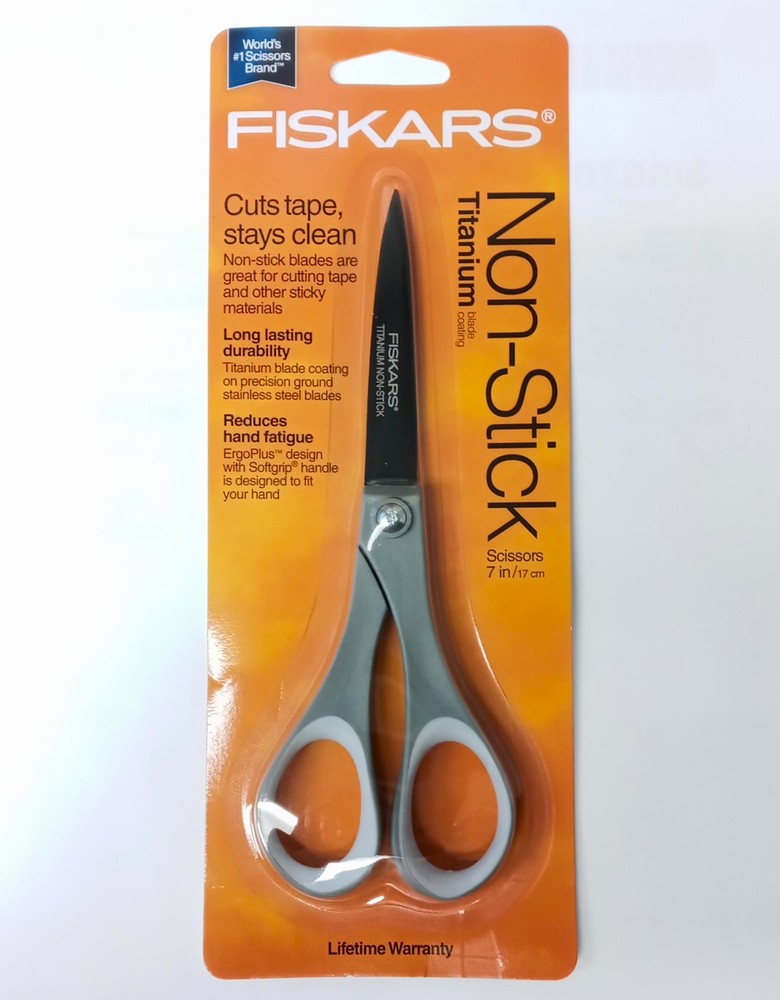 Fiskars 01-005412 Performance Titanium 7" Soft Grip Non Stick Scissors