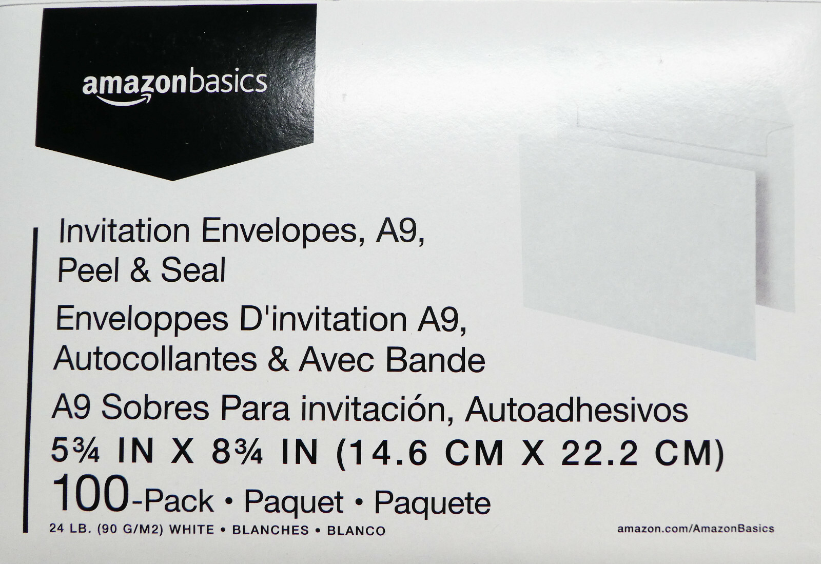 NEW (Box of 1000) Invitation Envelopes, A9, Peel & Seal 5-3/4" x 8-3/4"