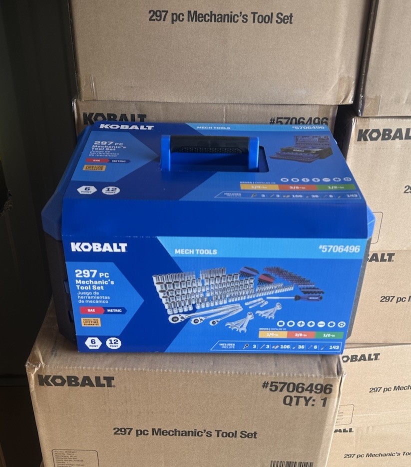 Kobalt 297-Piece Standard & Metric Polished Chrome Mechanics Tool Set with CASE