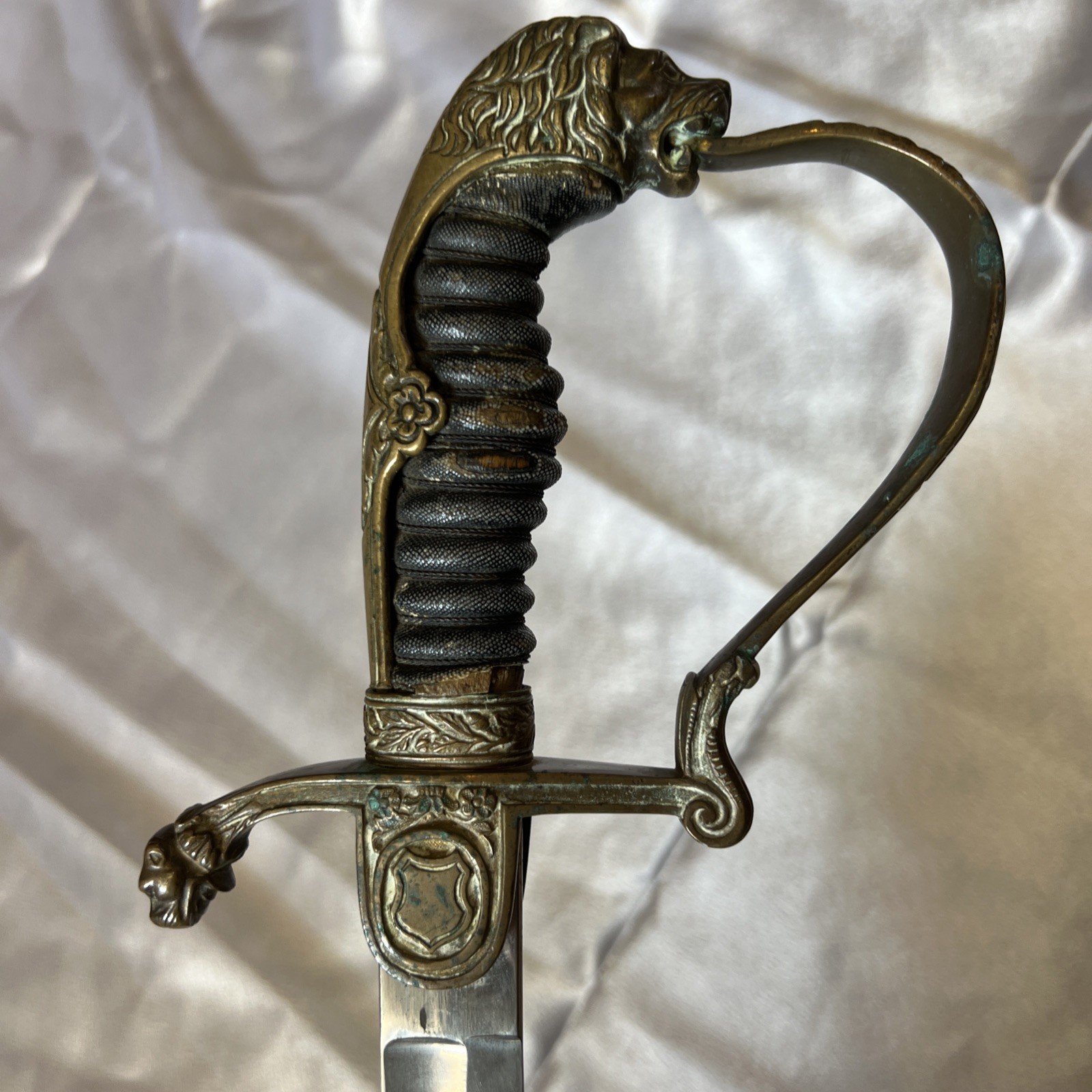 Antique German Officer Dress Sword Lion Head Pommel Solingen c.1900