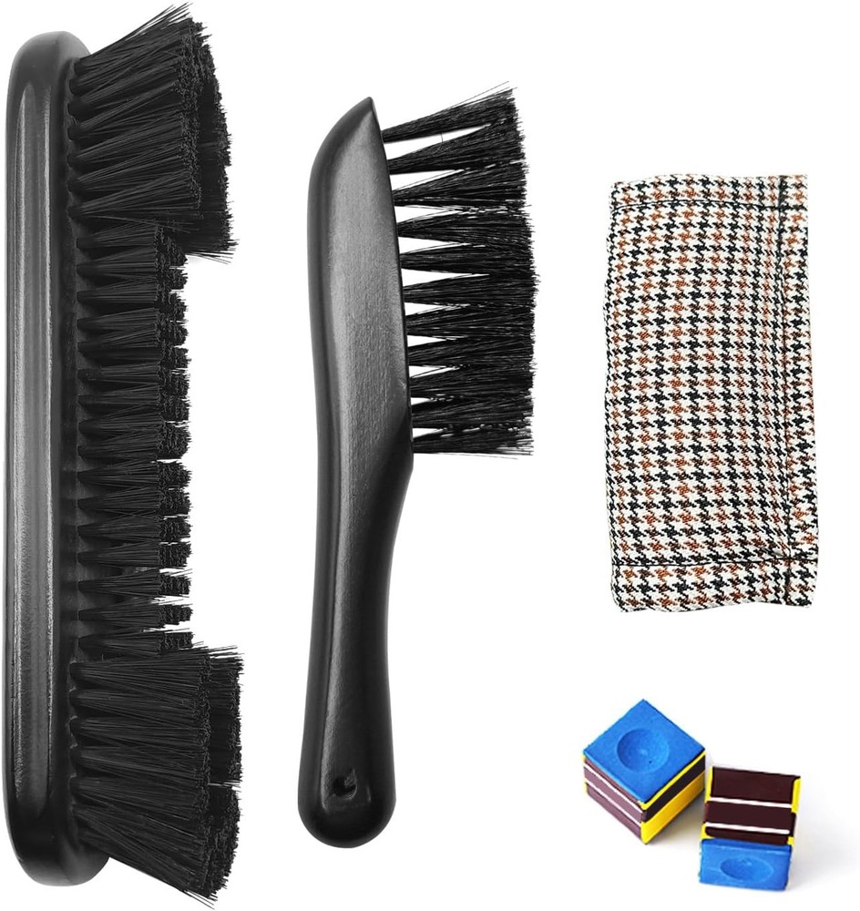 Billiards Brush Pool Table and Complete Accessories Set, Black