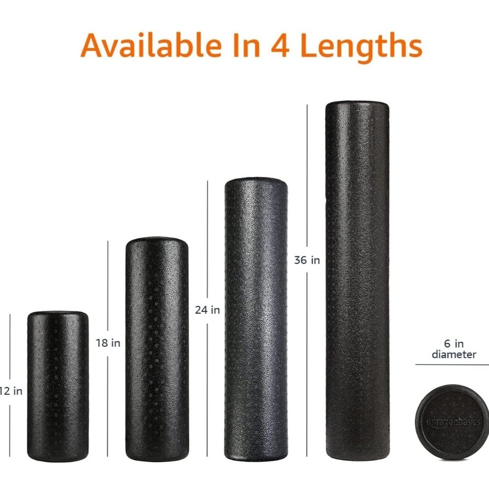 AmazonBasics High-Density Round Foam Roller - Black speckled, 36"