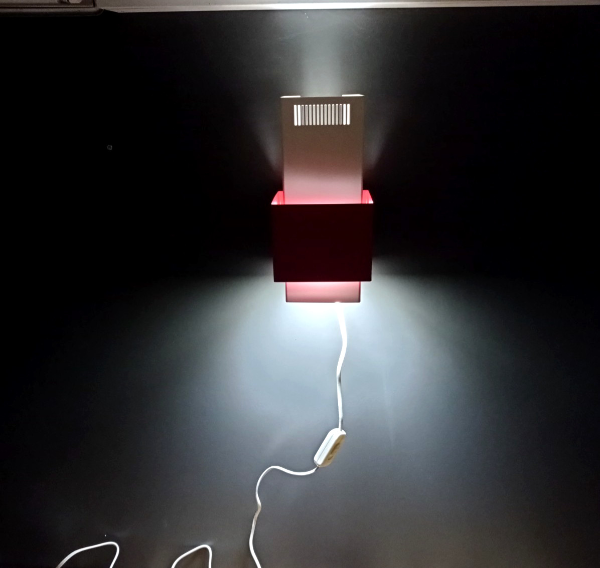 Vintage Soviet Futuristic Wall Light in USSR Space Age Style. Rare metal sconce