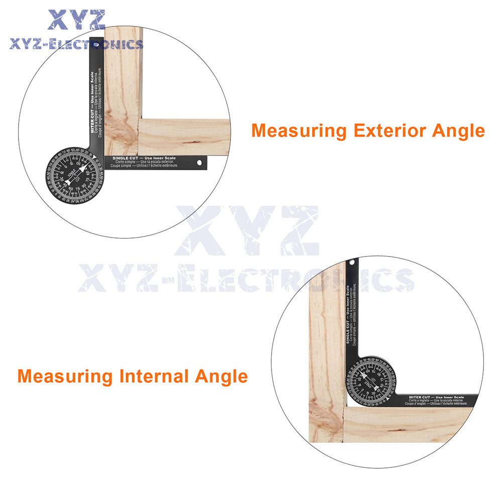 Woodworking Saw Protractor Angle Finder Level Meter Goniometer + Marking Pencil