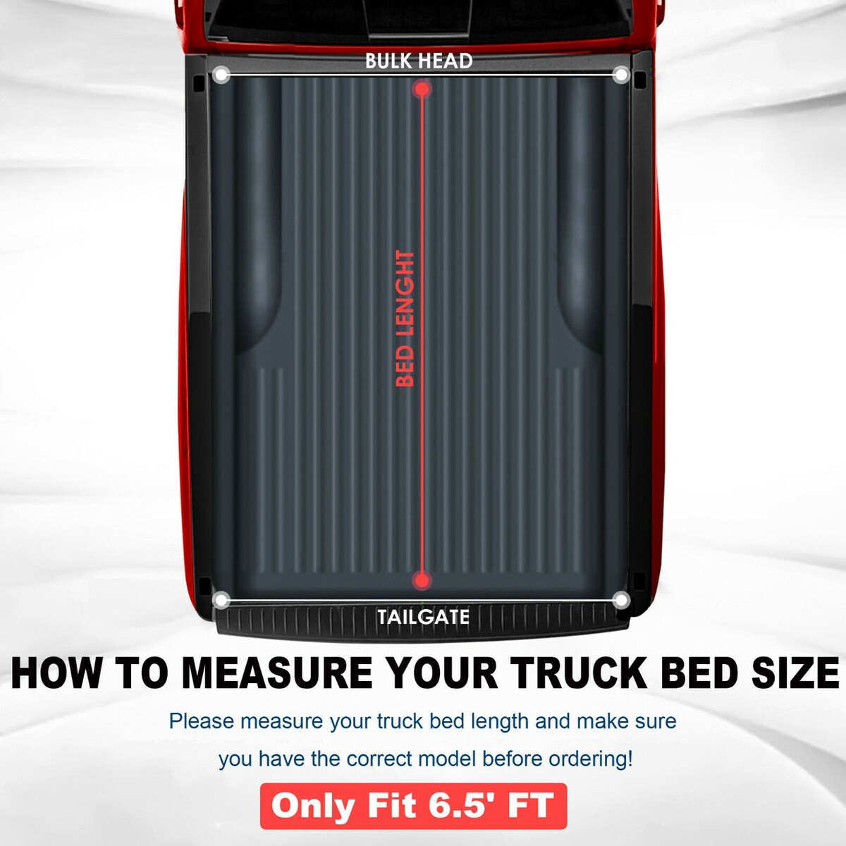 4-FOLD Truck Bed 6.5FT Tonneau Cover For 14-19 Chevy Silverado GMC Sierra 1500