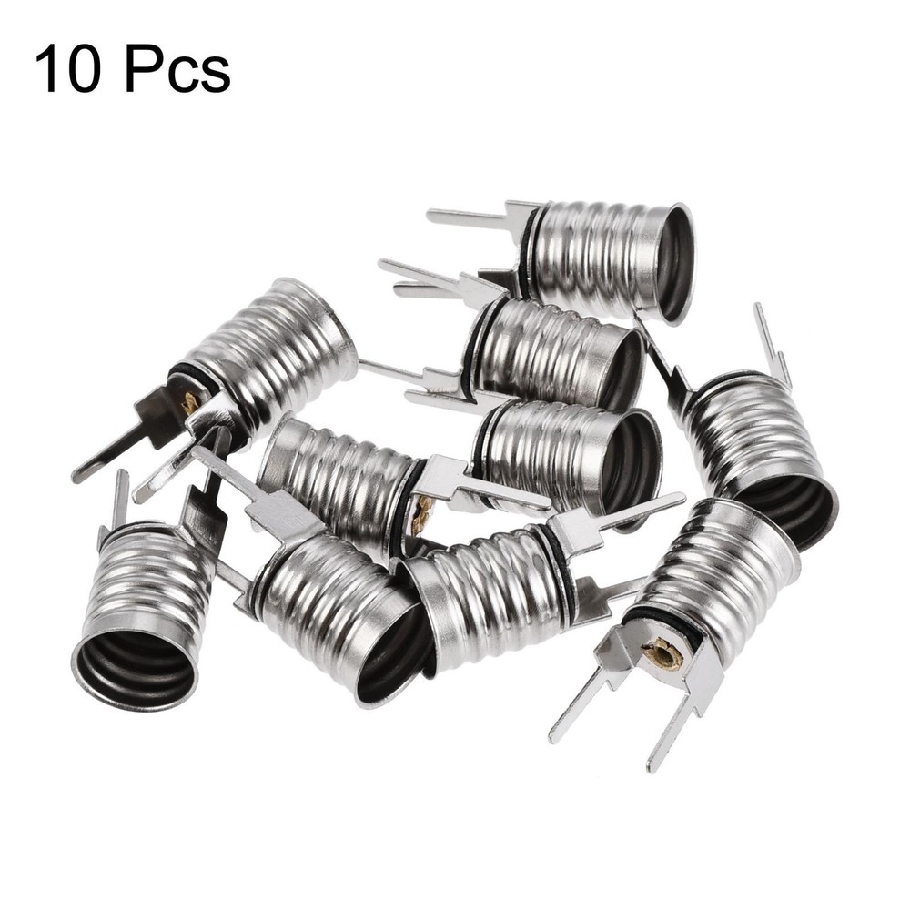E10 Lamp Socket 30VDC 0.5A 2W 2Pin Bulb Holder Screw Base 10pcs