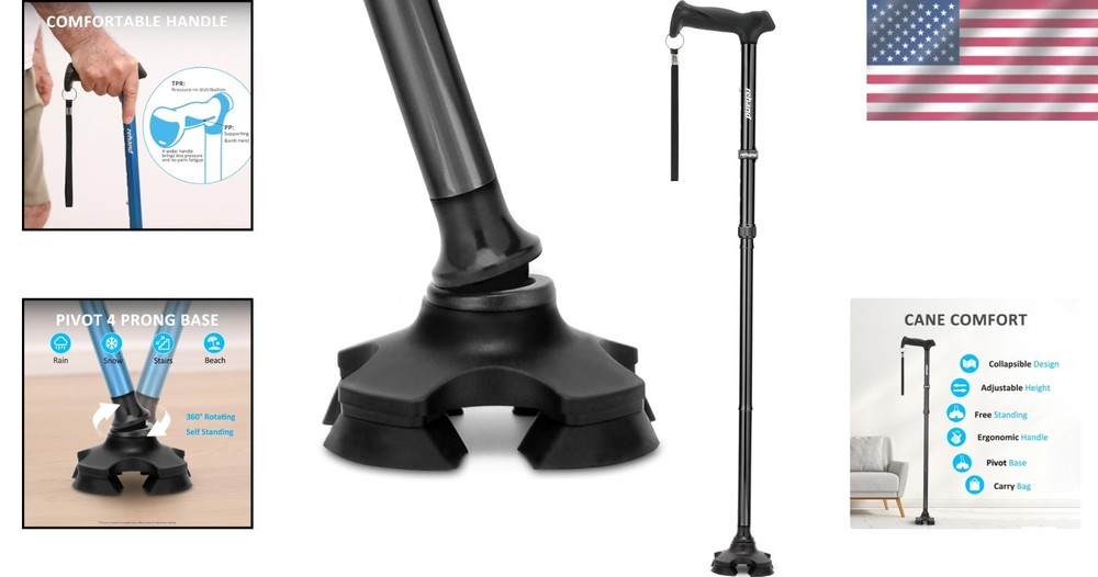 Lightweight Foldable Walking Cane with Soft Grip