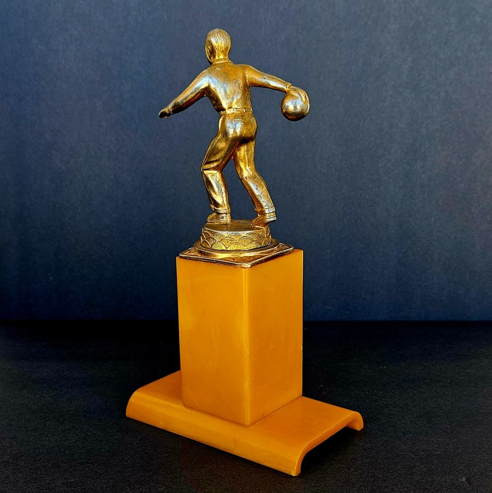 Vintage Bakelite Butterscotch Catalin Bowling Trophy