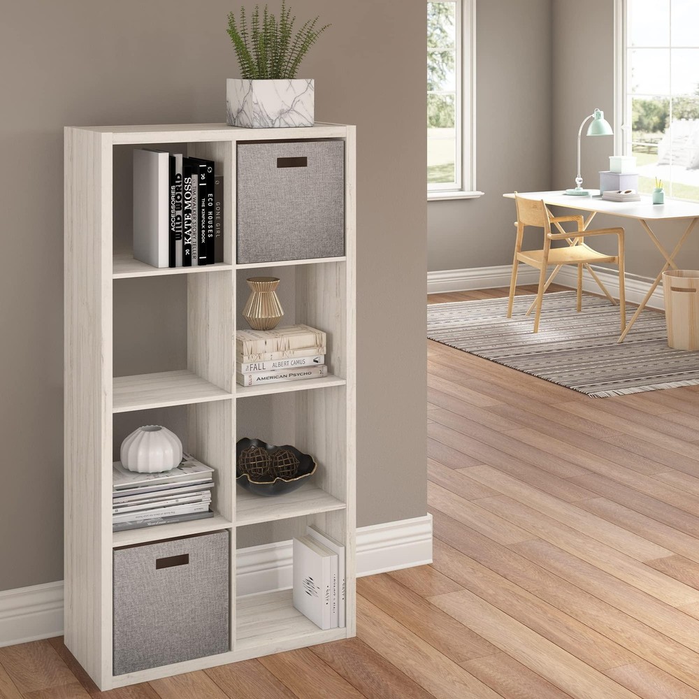 ClosetMaid Decorative Open Back 8-Cube Storage Organizer, Bleached Walnut