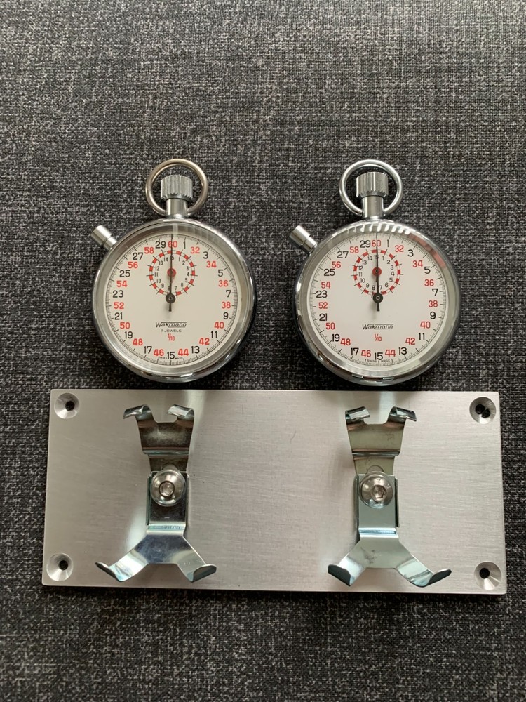 Vintage Breitling Wakmann Stopwatch Set on a Dash Panel Rally Timer 1