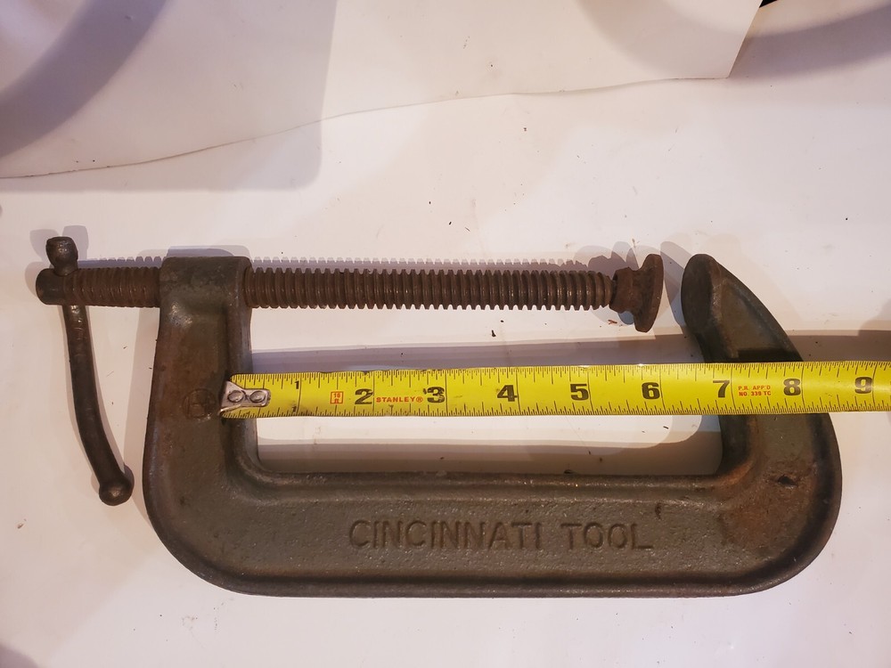 7 " Cincinnati tool C clamp and 5" misc C clamp