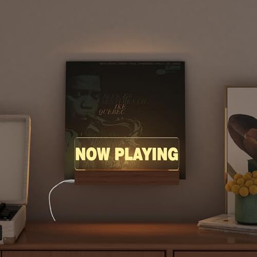 Light up Now Playing Vinyl Record Stand Wall Mount,Now Rectangular-Now Playing