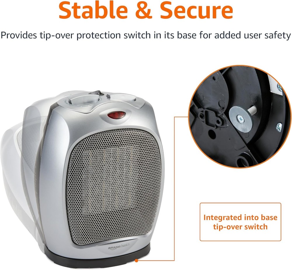 Oscillating Ceramic Portable Indoor Space Heater Fast Heating Technology