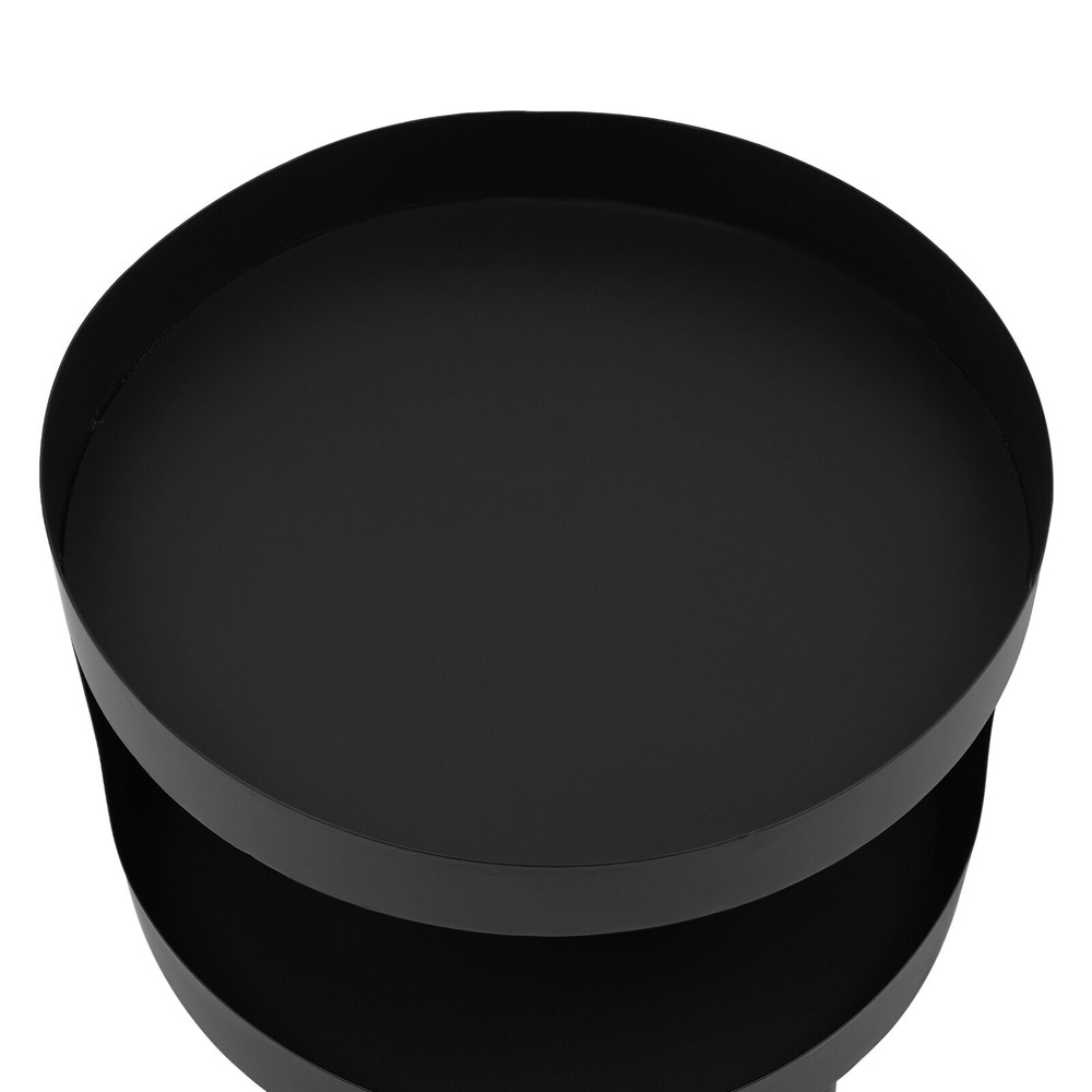 40x40x55cm Modern Side Table, Round Table with Open Storage, Bedside Table