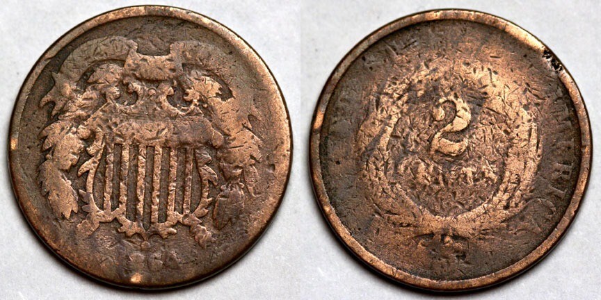 1864  Two Cent Piece