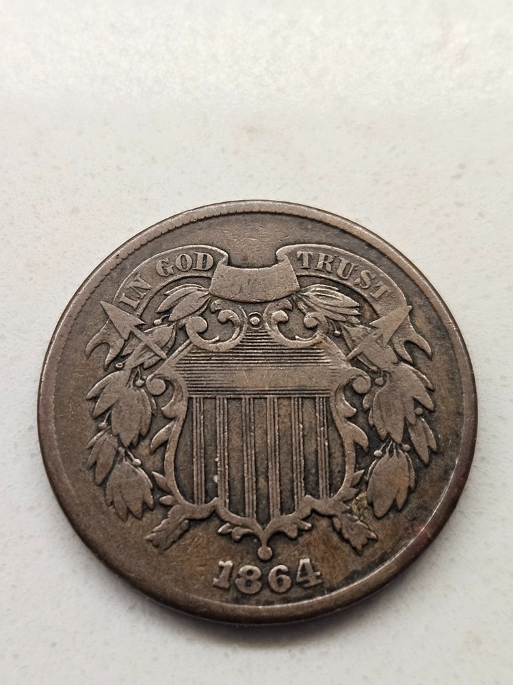 1864 Two Cent Piece Large Motto