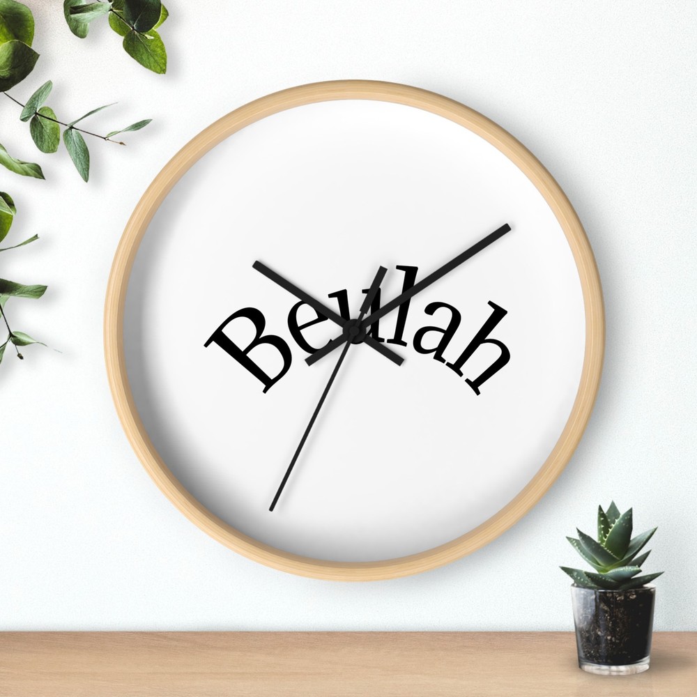 Bellah Name Script Wall Clock | Personalized Monogram Clock