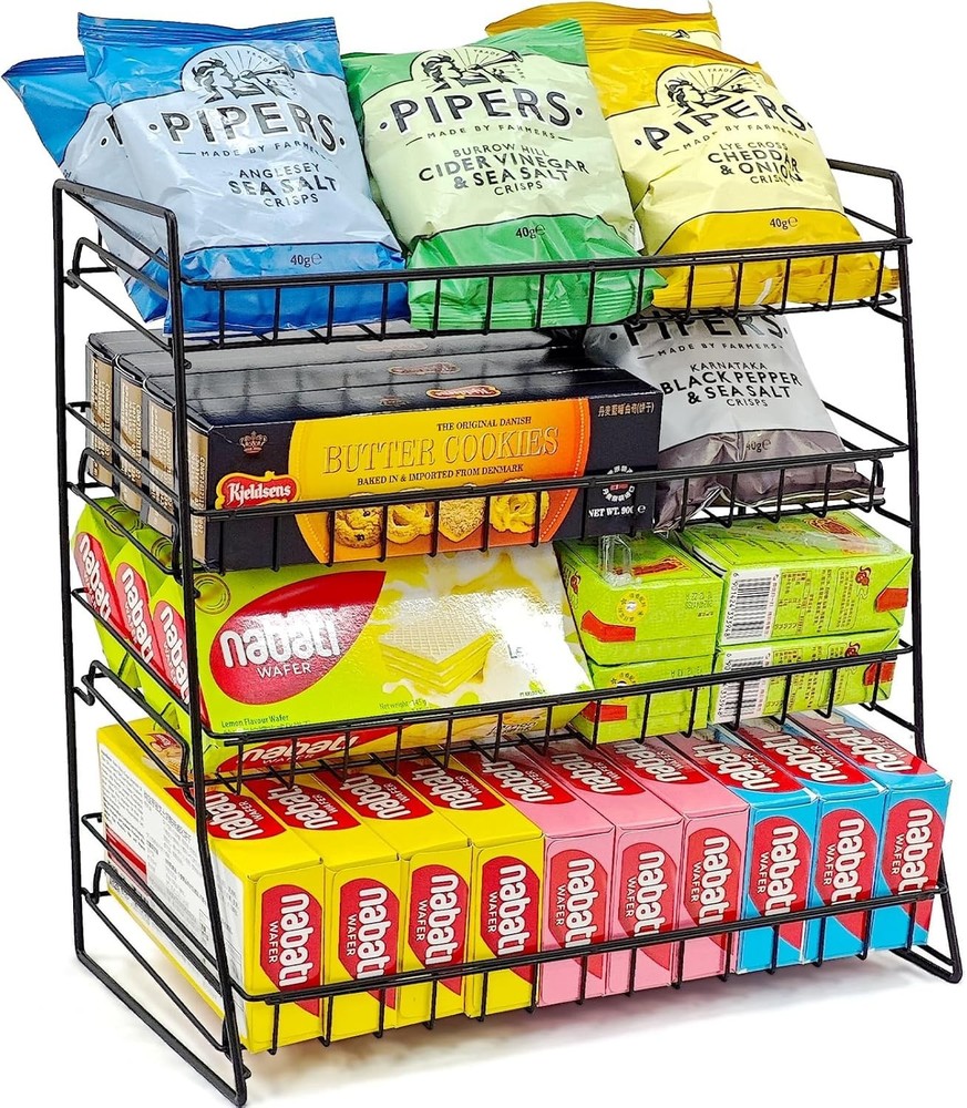 Upgraded 4-Tier Candy Display Rack Stand