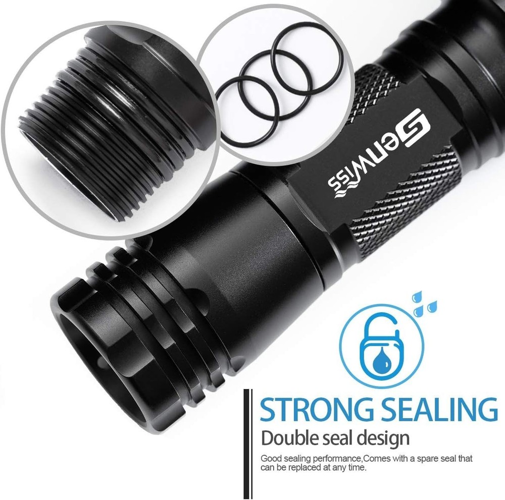 5-Mode 2000 Lumen Underwater Diving Light - Rechargeable and Durable Flashlight