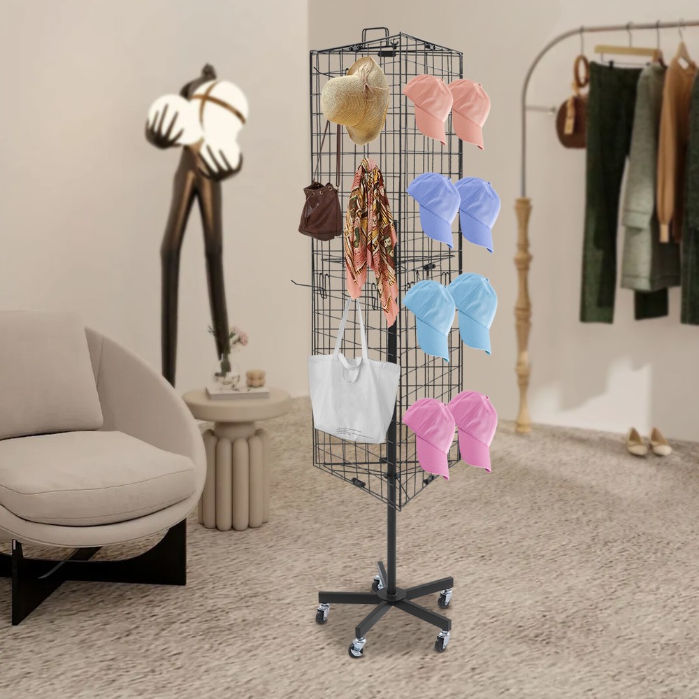 Triangular Grid Panel Display Stand, Floor Standing Gridwall Display Stand