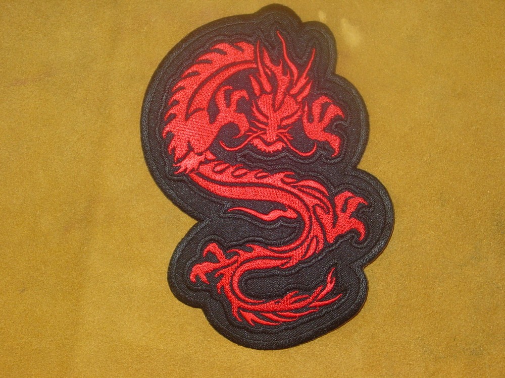 Red Dragon Patch jacket ,Vest embroidered iron on patch small 4" X 6"