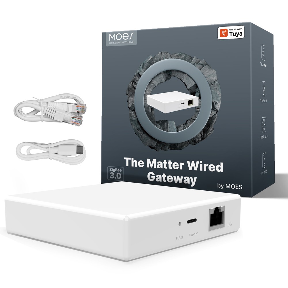 MOES Smart ZigBee Matter Thread Gateway Hub Support SmartThings, Homekit, Tuya