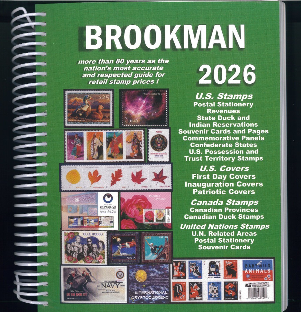 2026 Brookman Price Guide US Canada UN Postage Stamp & Cover Catalogue +Brochure