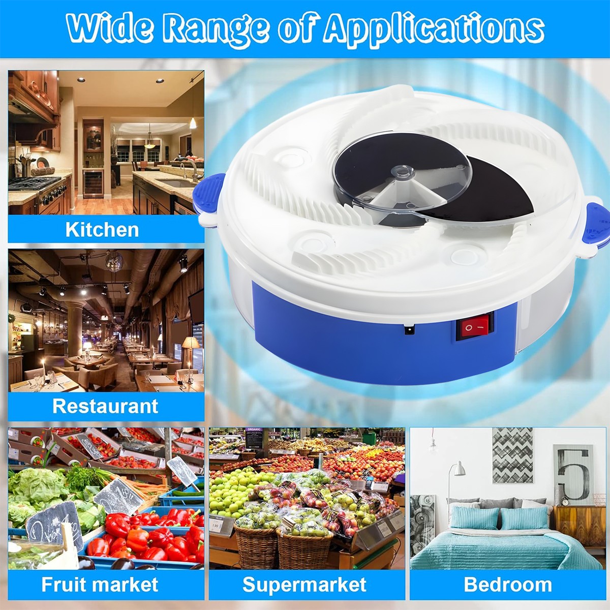 Electric Fly Trap Automatic Fly Catcher Rotating Fly Pest Repellent Kitchen Tool