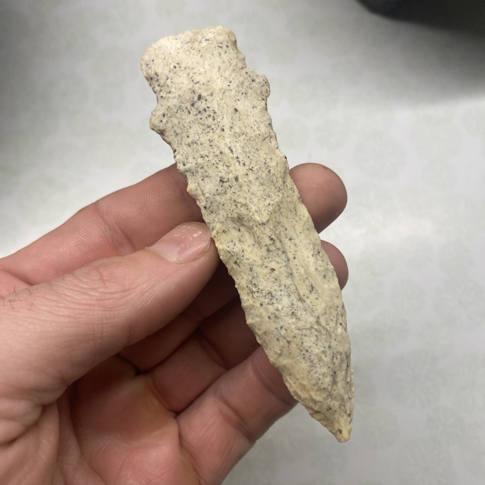 MLC s8206 4 1/8” Stemmed Etley Arrowhead Indiana Stone Artifact