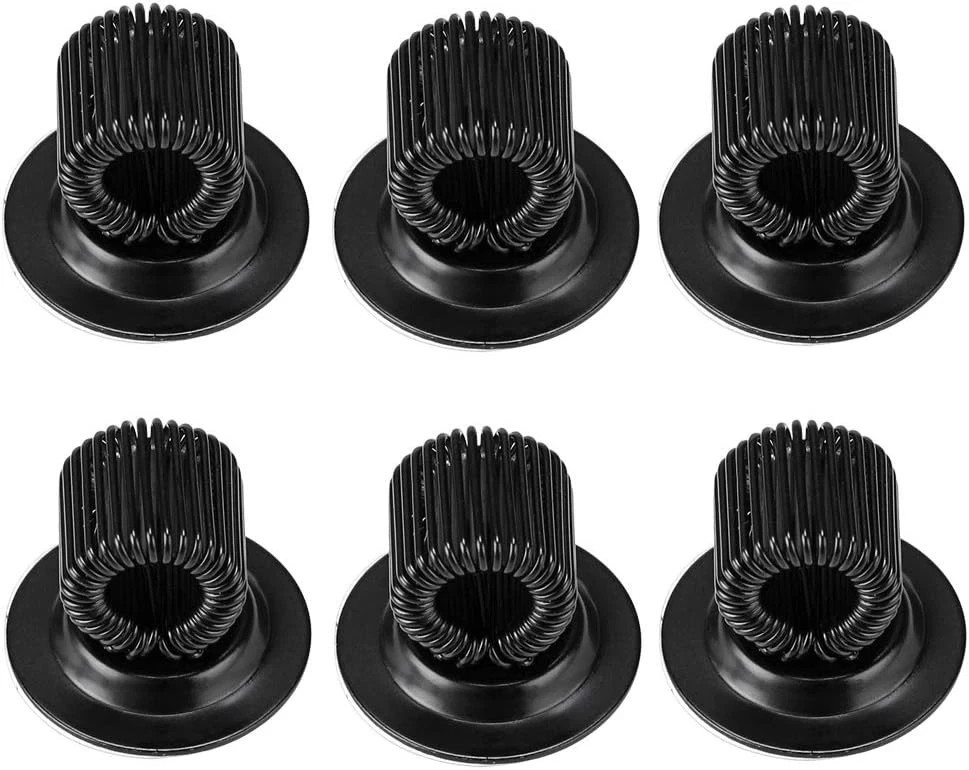 6 Pack Adjustable Black Plating Pen Holder Clips - Self Adhesive & Versatile