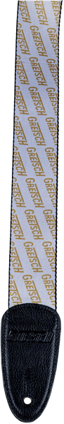 Genuine Gretsch Strap with Gold Logos, White