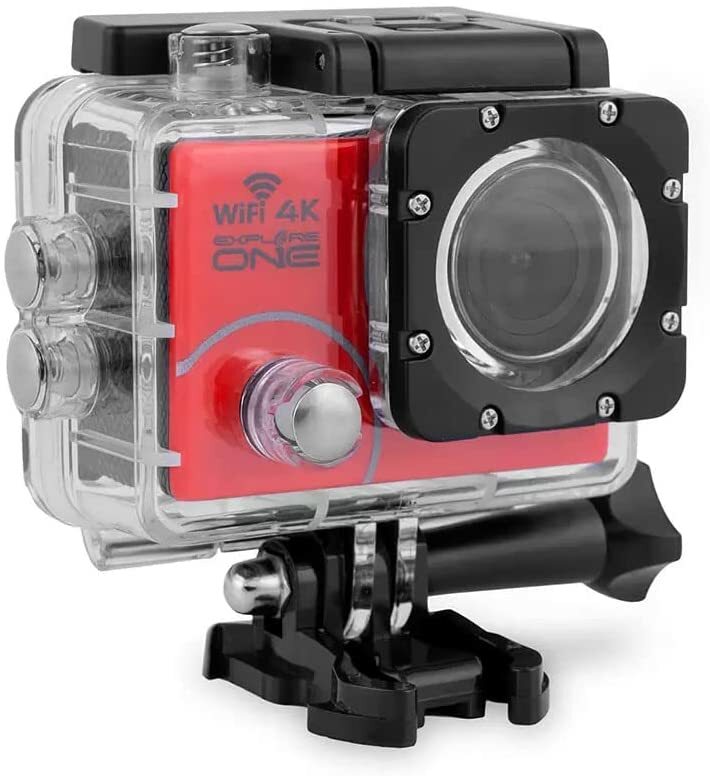 ExploreOne 4K Wi-Fi Action Helmet Camera with 32 GB Micro SD Memory Card Tripod