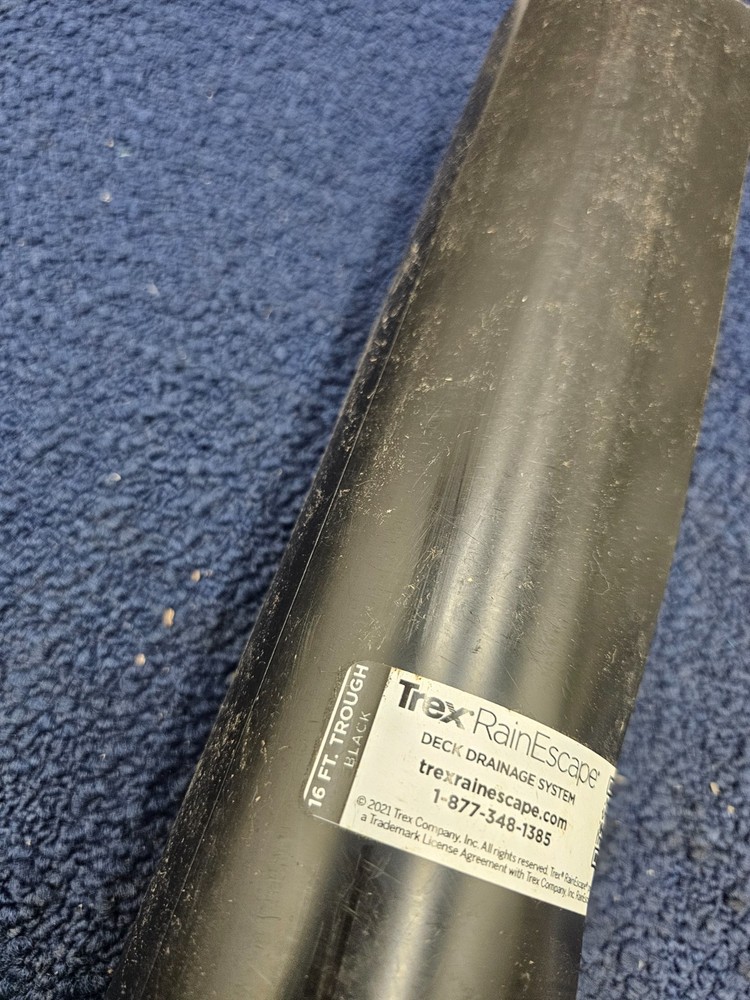 Trex RainEscape Deck Drainage System Plastic Trough 16ft Durable Black