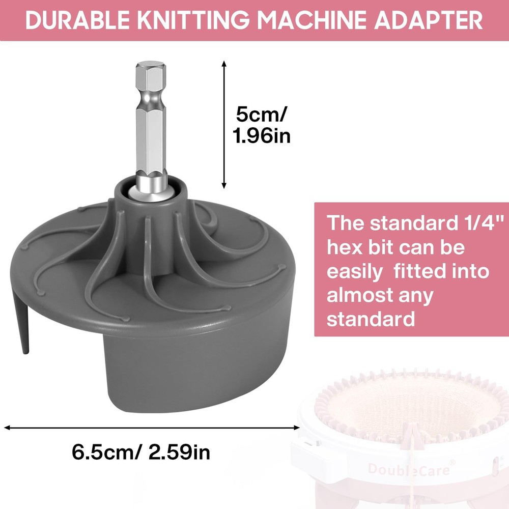 Knitting Machine Adapter, Quick Knit Accessories-Gray, Gray