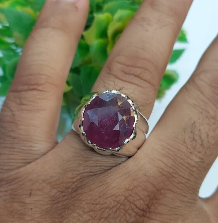 Natural Anari Ruby Stone Ring Big Ruby Stones Sterling Silver Unique Ruby Ring
