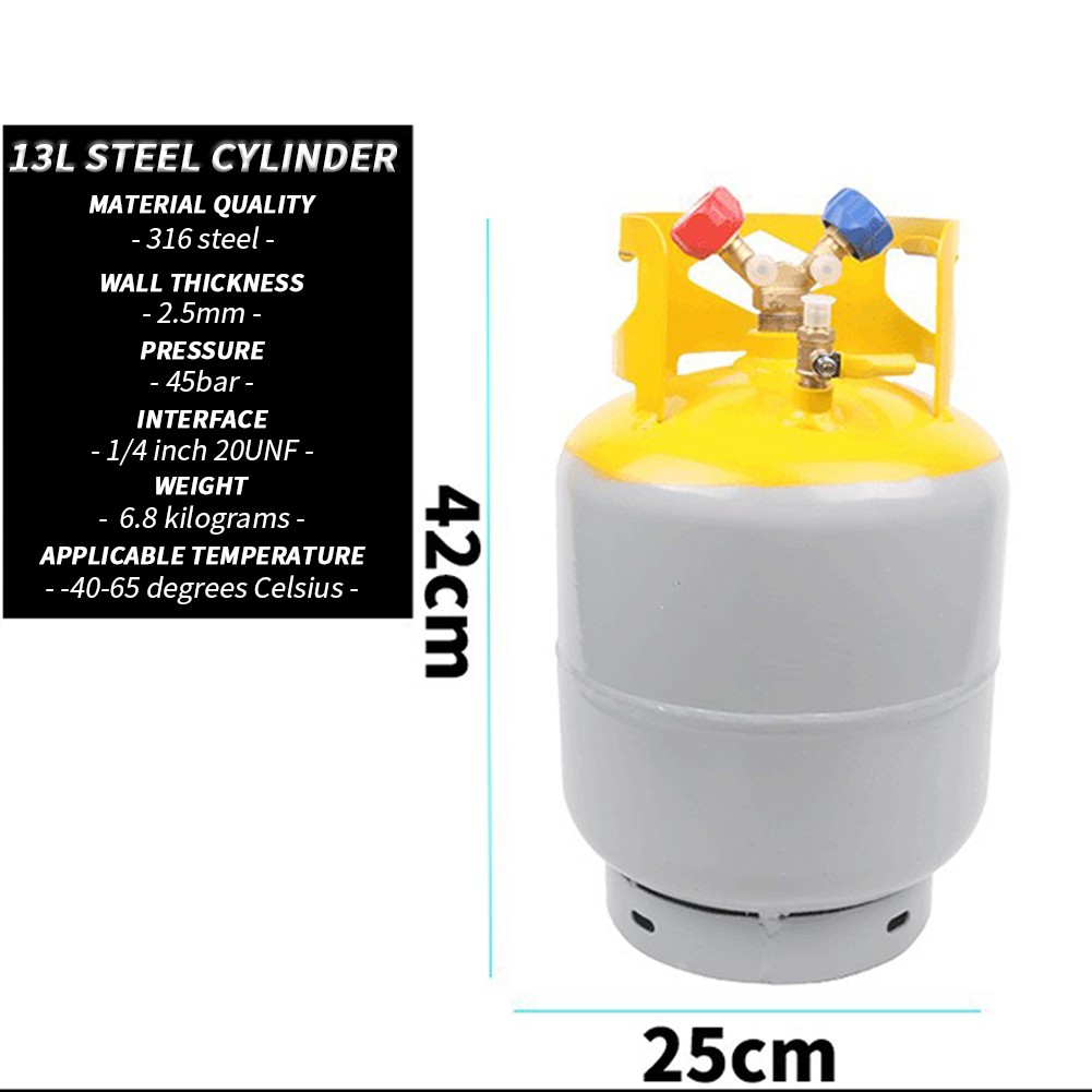 Refrigerant Recovery Reclaim 30lbs AC Freon Recovery Cylinder Tank with Y Valve