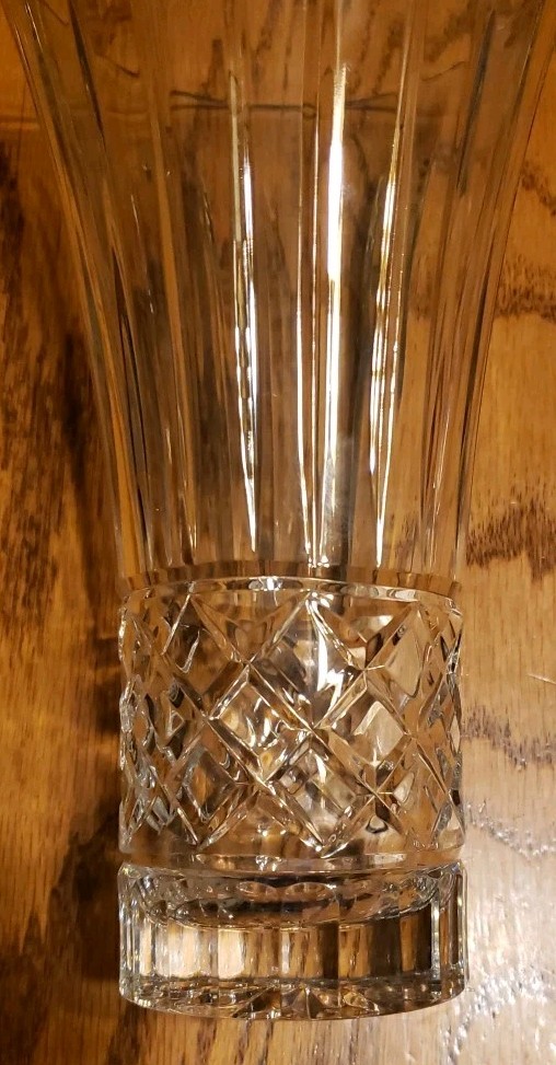 Samodor Crystal Vase 9" Tall 5.5 " Diameter