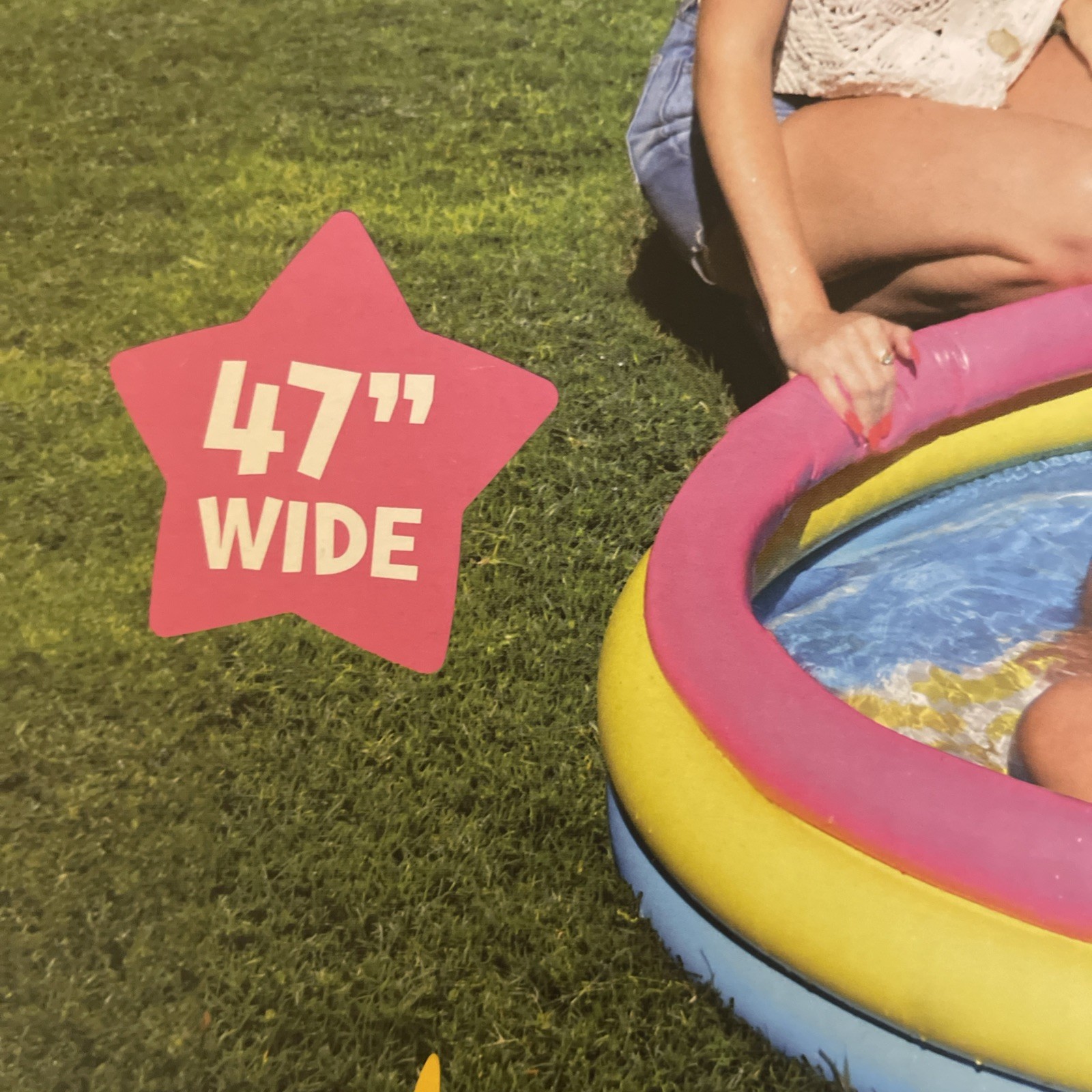 Baby Shark 3-Ring Inflatable Swimming Pool 47" Wide & 10" Height for Summer Play