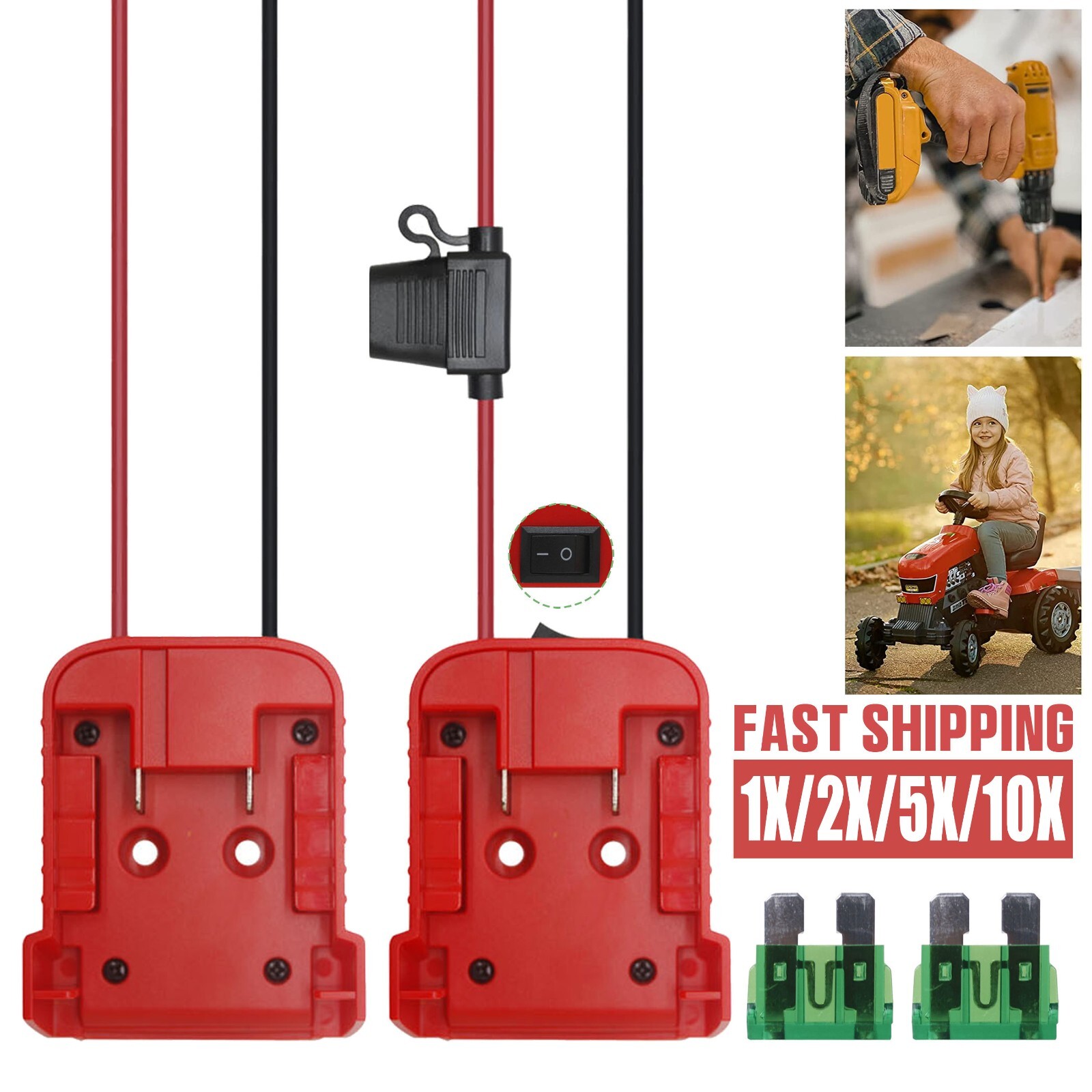 DIY Power Wheels Adapter Connect Compatible With Milwaukee M18 18V Battery Dock