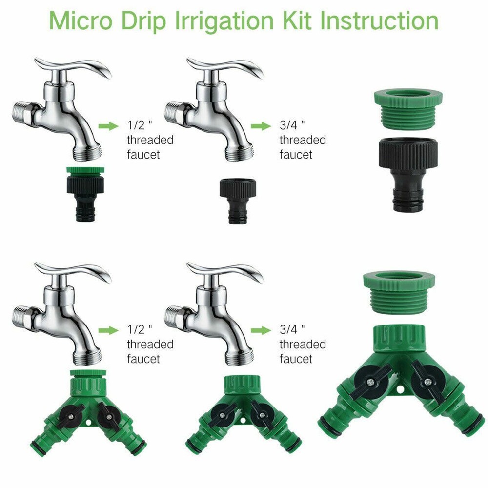 100FT 50FT Auto Drip Irrigation System Kit Timer Micro Sprinkler Garden Watering
