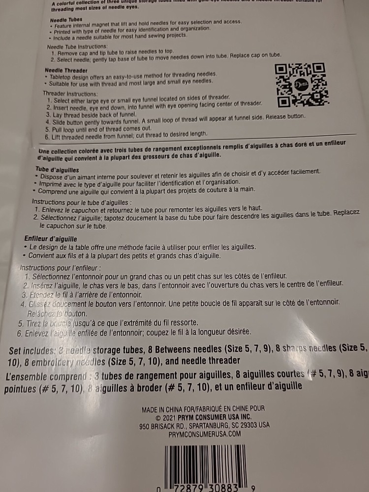 Dritz Hand Needle & Threader Set 28 Pc 27103