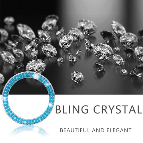 Bling Crystal Push Start Engine Button Cover, Car Rhinestone Engine Start Blue