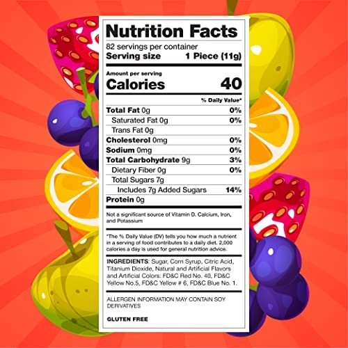 Fruit Lollipops - 2 Pound Bulk Pack (80 Count) - Assorted Fruit Flavored Hard Ca