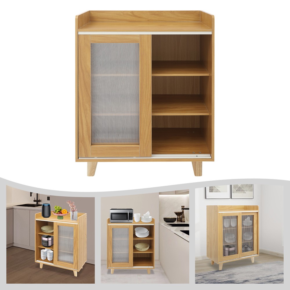 Sideboard Rectangular Kitchen Storage Organizer Floor Standing Storage Cabinet