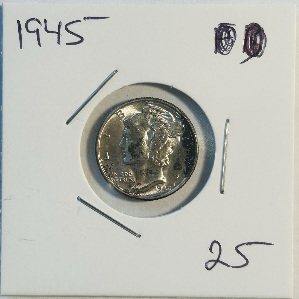 1945 Mercury Silver Dime Coin Uncirculated