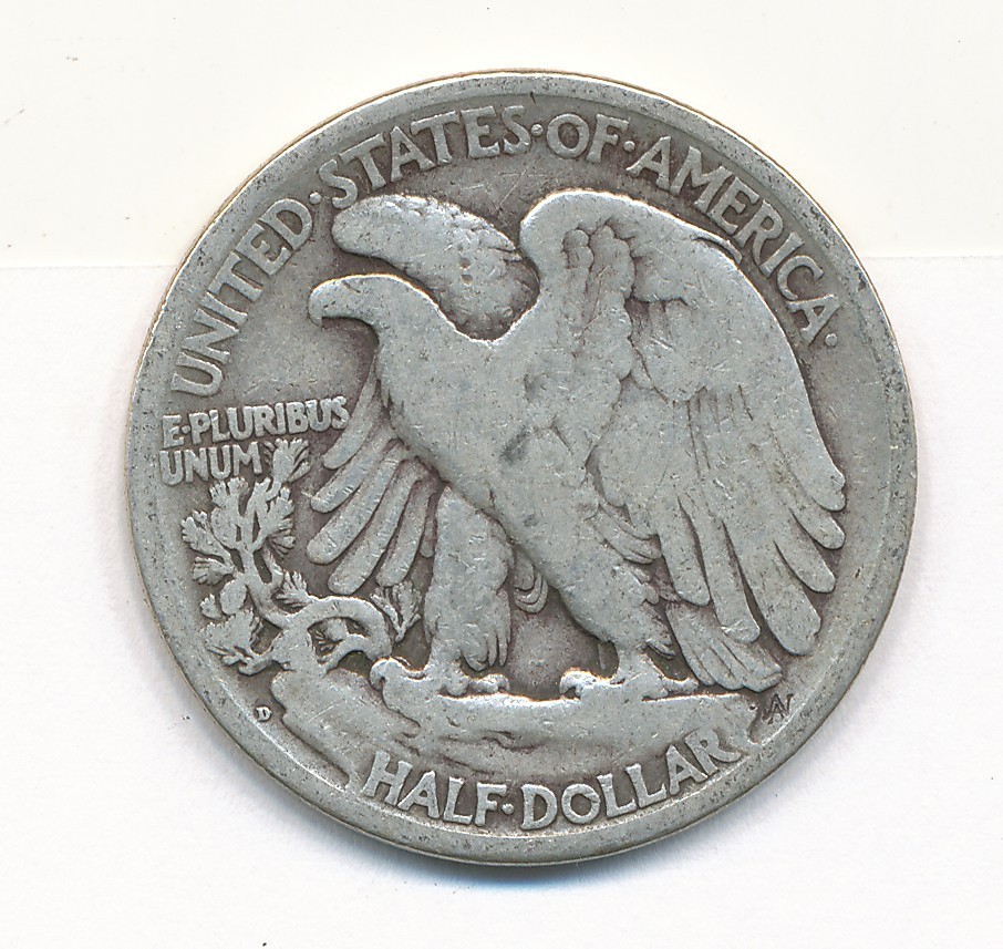 1918 D WALKING LIBERTY SILVER HALF DOLLAR