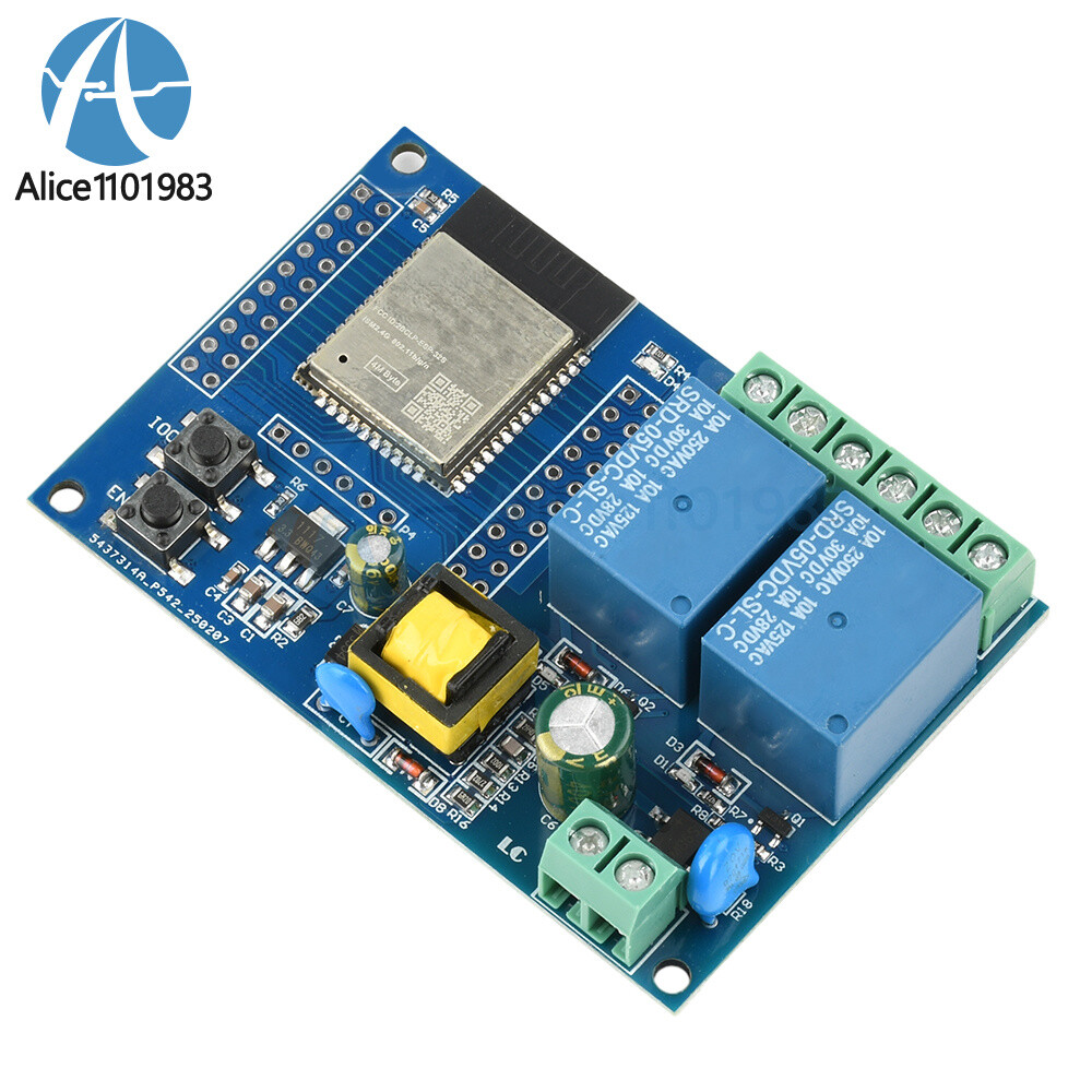 ESP32 WIFI Bluetooth 2 Channel Relay Module ESP32 Secondary Development Board