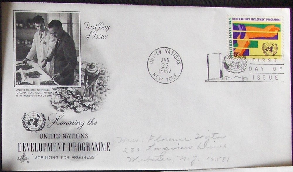 United Nations FDC  DEVELOPMENT PROGRAMME, NY  1967.