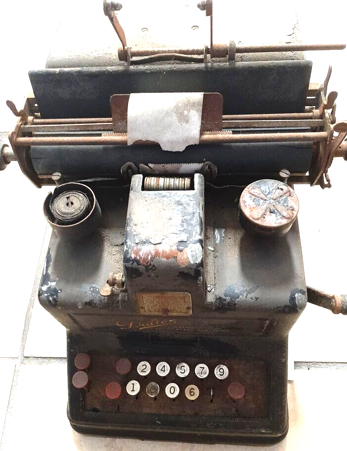 Vintage Dalton Listing & Adding Machine adds character to space