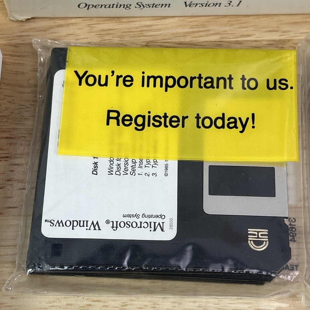 Microsoft Windows 3.1 Operating System Vintage PC Software Complete 6 Disk Set